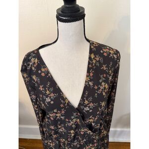 Ophelia Roe Long-Sleeve Floral Dress  M